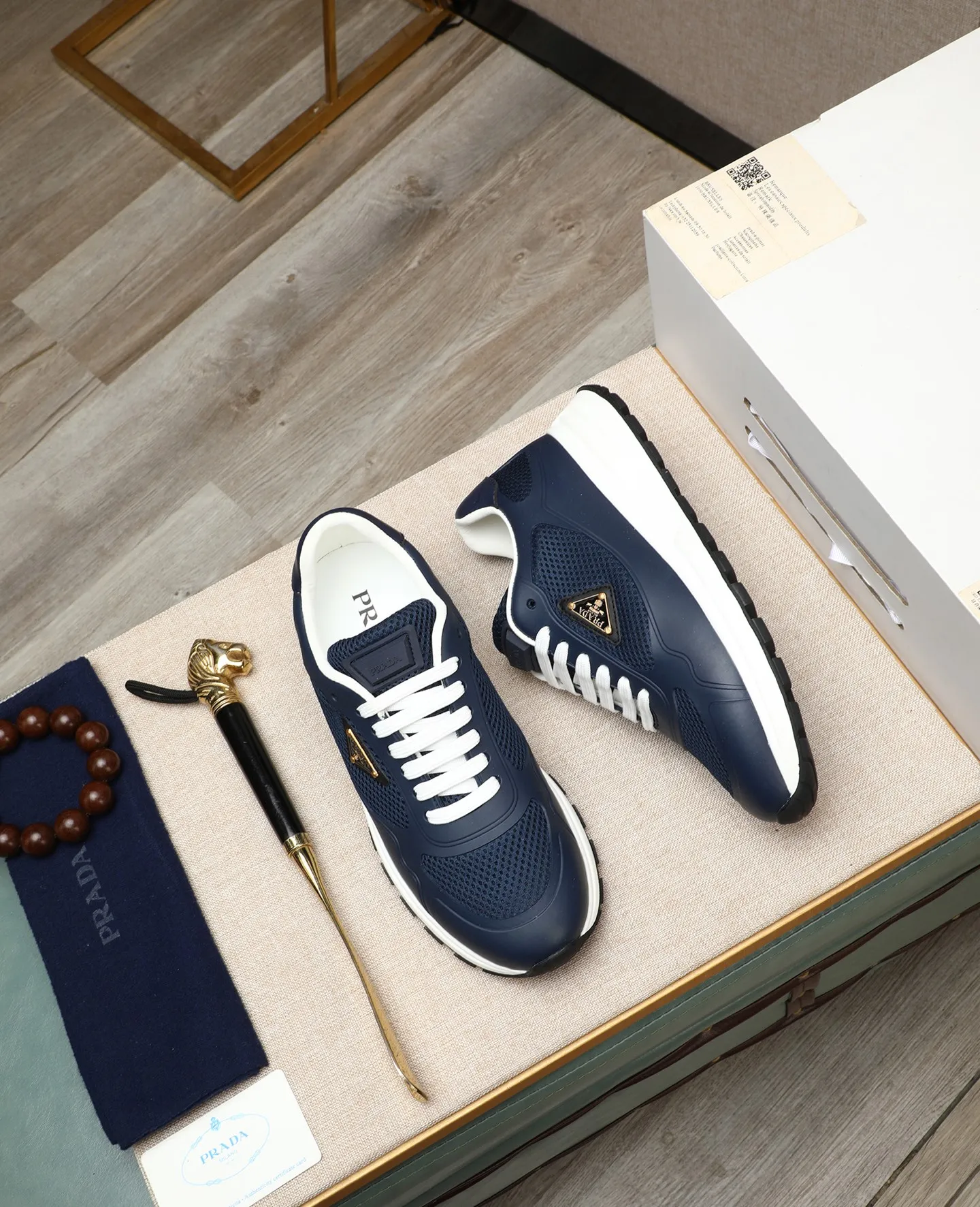 Men's shoes 💰580 [PRADA] Prada - High-end quality original order - Upper: 🔝 silk calfskin, brand canvas cloth, brand metal fasteners - Lining: mesh, foot pads; top-grade cowhide - Outsole: ultra-light TPU foam; molded outsole - Ultra-high quality control·Fine workmanship: highlighted (high-end·luxury·grade) -Size: 38-44 (45 can be customized) Wang